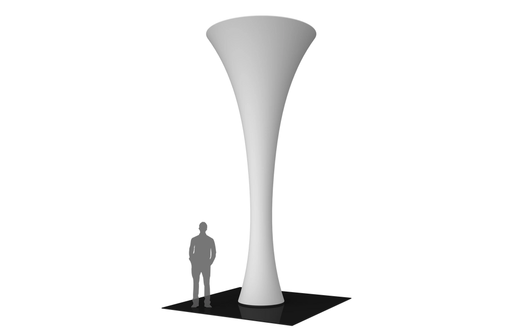 FORMULATE FUNNEL 01 TENSION FABRIC STRUCTURE Orbus Formulate Fabric Displays