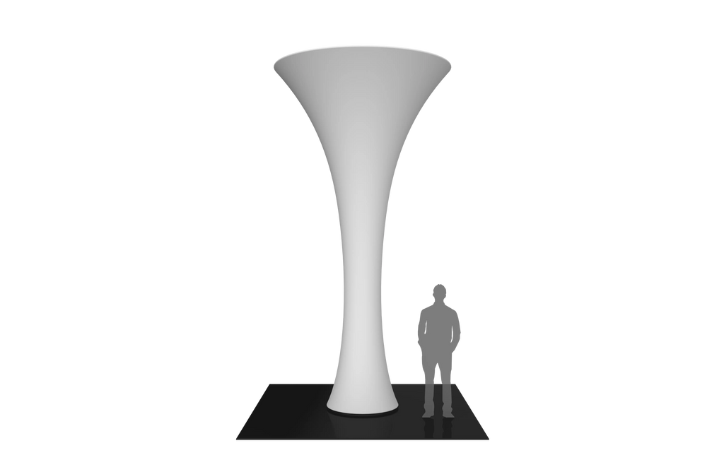 FORMULATE FUNNEL 02 TENSION FABRIC STRUCTURE Orbus Formulate Fabric Displays